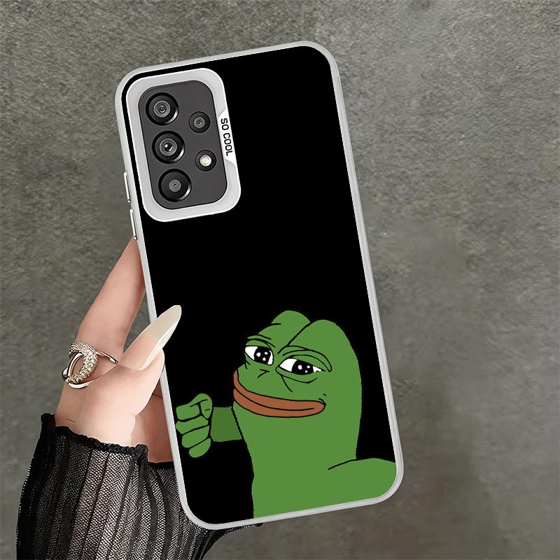 Funny Sad Forg P-Pepe Meme Soft Phone Case for Samsung A17 A16 A15 A14 A13 A57 A56 A55 A54 A53 A37 A36 A35 A34 A33 A26 A25 A24 A