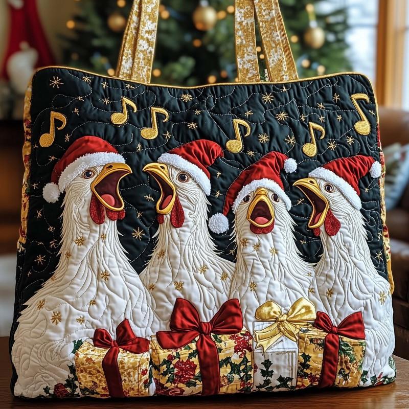 Chick Print Quilted Tote Bag Crossbody Medium Size Street Style Daily Use