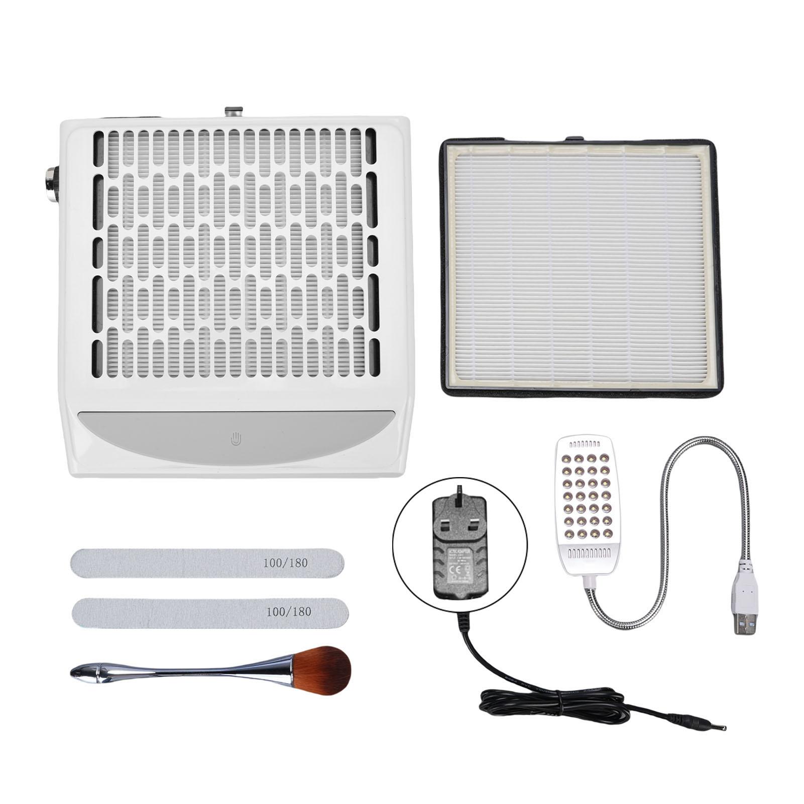 

Пылесборник для ногтей с регулируемой скоростью, низким уровнем шума, вакуумный пылесборник для ногтей 4500 об/мин со светодиодной подсветкой Br UK Plug