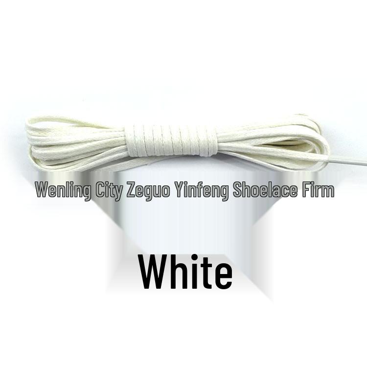 Black Flat Waxed Leather Shoelaces, 0.28cm Wide, Ideal for Boots & High-Tops