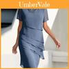 Summer Women Spliced Chiffon Dress With Ruffle Hem For Casual Wear