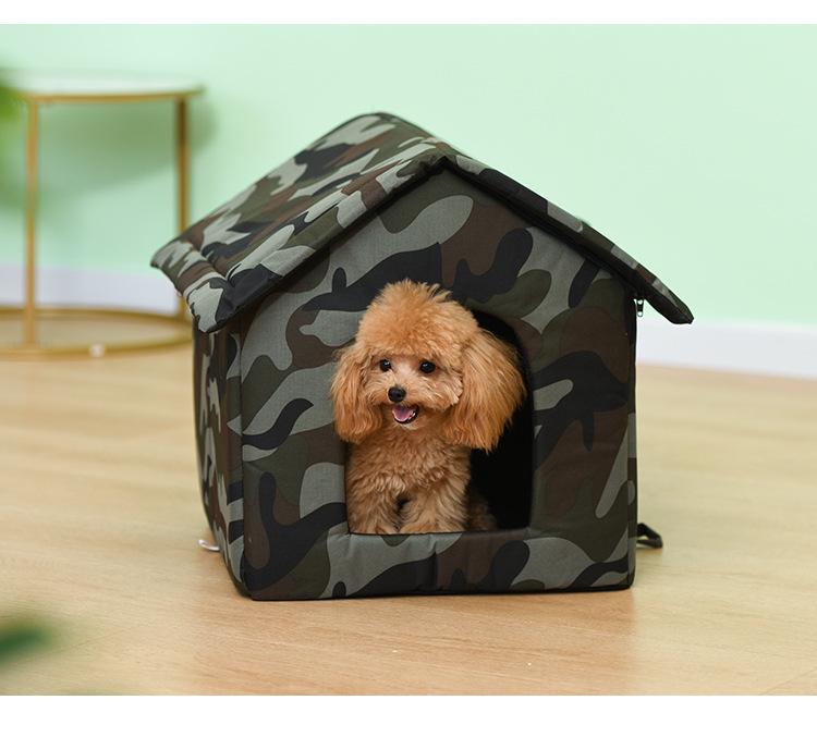 Водонепроникне ліжко для домашніх тварин з тканини Оксфорд для собак і котів – стиль намету для вулиці