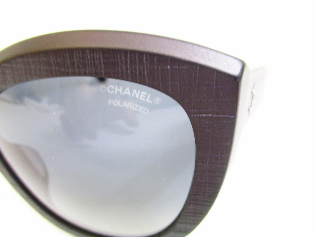 Oryginalne okulary przeciwsłoneczne CHANEL Gray Lends Brown Plastic Frame Eyewear #7283 Odnowione