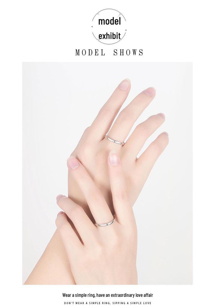Sun & Moon Pure Silver Couple Rings - Openable Design for Men & Women, Valentine's Day Gift