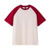 Spring and summer g heavy loose top American retro pure cotton shoulder ramp short sleeve contrasting color couple T-shirt contrasting color design