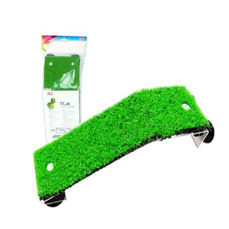 Reptile Ramp Platform Turtle Basking Rectangular Sunbathing Floating Platform Simulation Natural Lawn Habitat Climbing Ladder