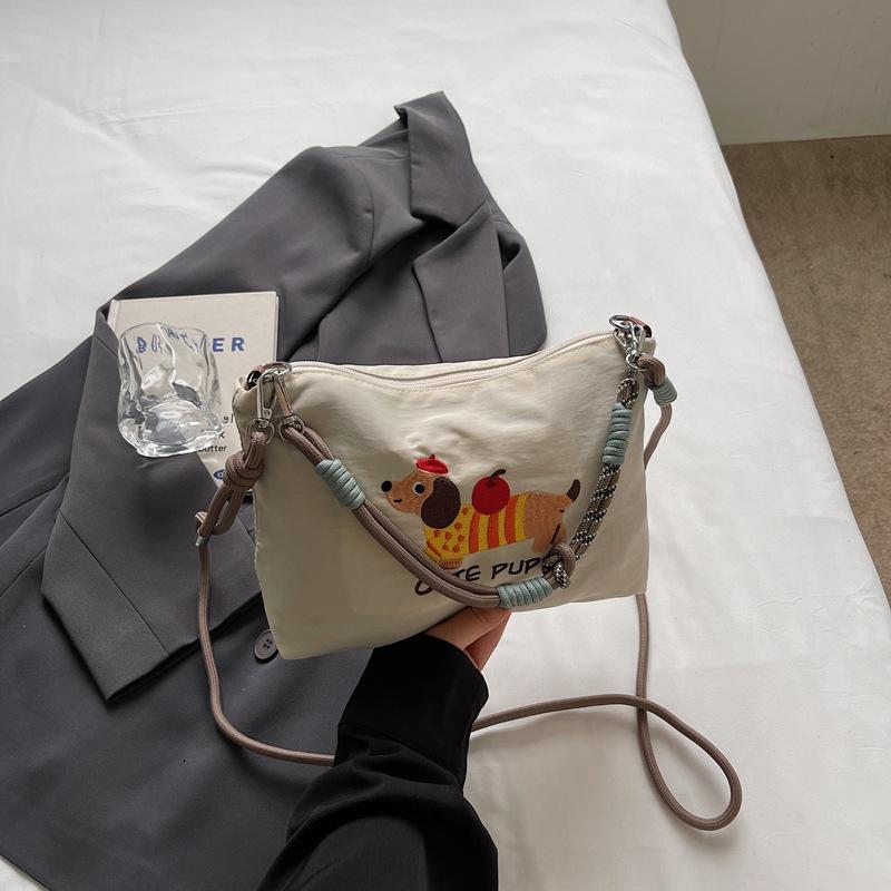 Canvas bag women's large capacity summer versatile messenger bag casual shoulder underarm bag commuter pillow bag