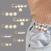 10Pcs Fashion Pearls Brooch Cardigan Collar Brooch Clip Sweater Shawl Clip Waist Pants Extender Safety Pins Easy To Use