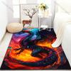 1PC Dragon In Colorful Flames Carpet for Living Room Bedroom Sofa Home Decor Rus Non-slip Floor Mat Luxury Gift