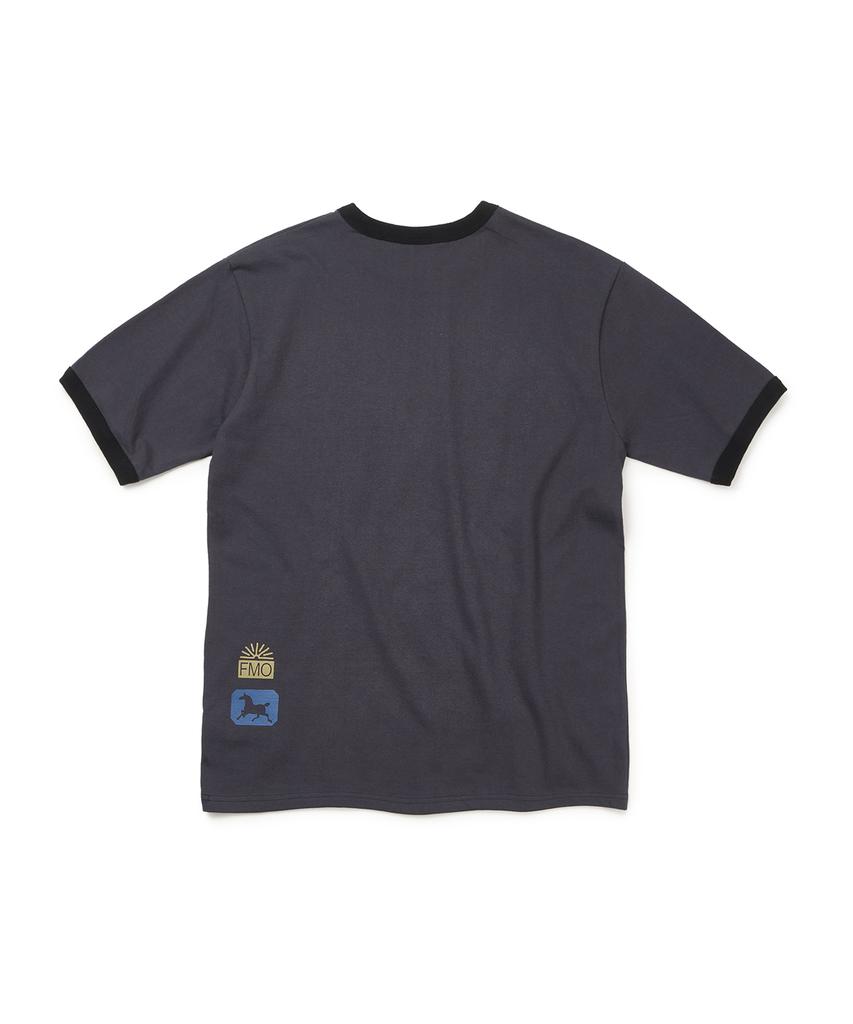 FREEMARIO Smudge Ringer T-Shirt [Charcoal]