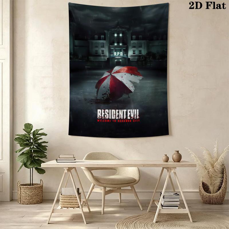 Resident Evil Umbrella Corporation Logo Tapestry Fashion Print Background Cloth Wall Covering Decoration Background Wall Hanging Cloth