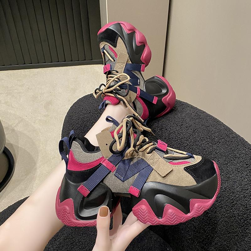 Fashion Autumn Women's Sneakers New Breathable High Platform Shoes Woman Ladies Vulcanize Casual Chunky Sneakers Zapatillas Mujer 7.5CM