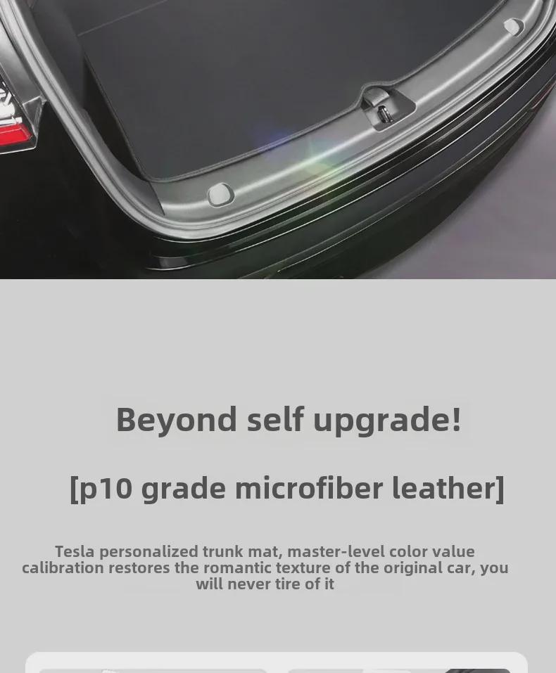 Kofferraumschutzpolster aus Leder für den Innenraum des Tesla Model 3/Y