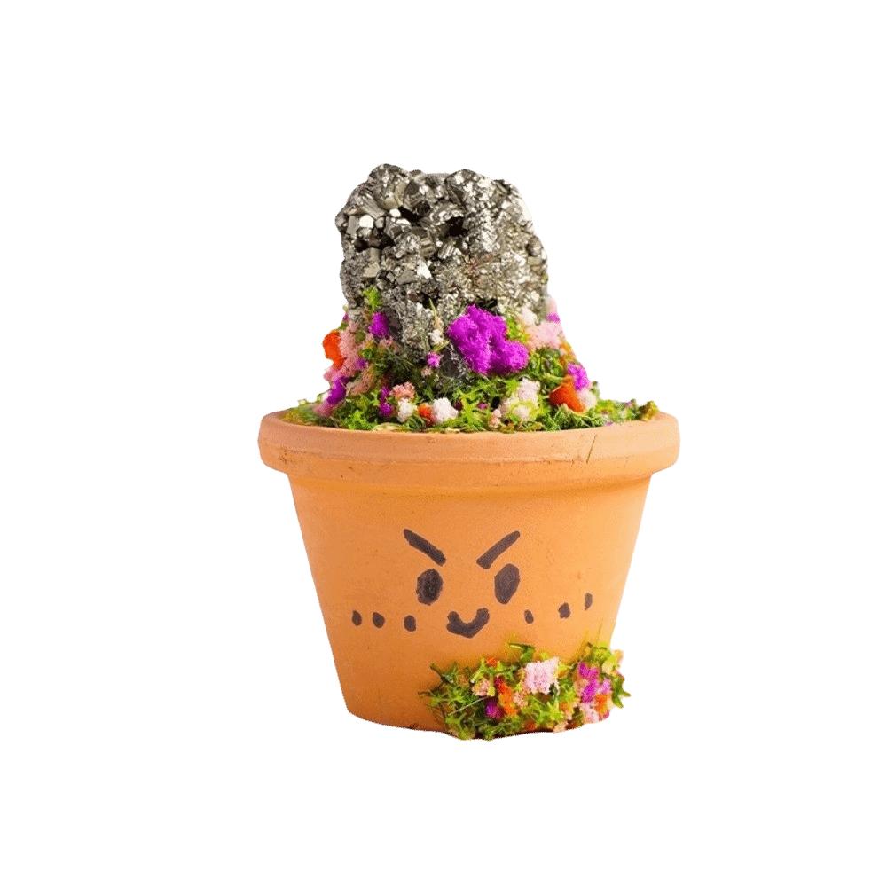 Feng Shui Crystal Stones Potted Plant Mini Decorative Rhinestone Potted Meditation