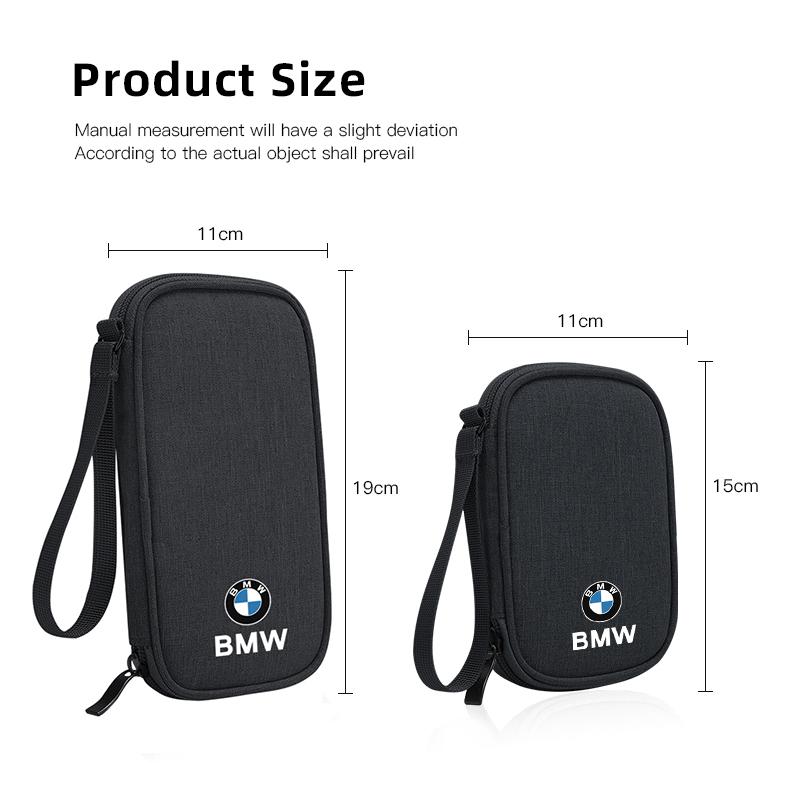 Car Emblem Portable Handbag Organizer Bag For BMW Performance F30 E90 G30 G20 G05 Car Interior Accessories Storage Bag Keychain NS1