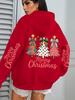 Colorful Bow Tree Print Women's Christmas Hoodie Sweatshirt