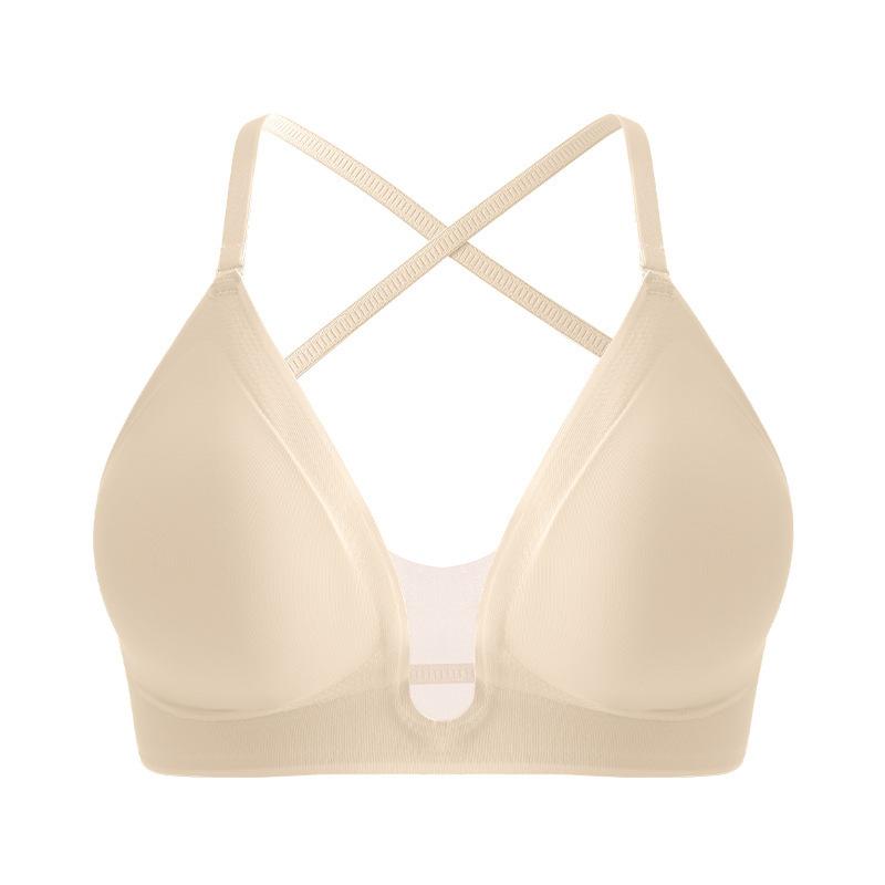 European Size Women's Multifunctional U-Shaped Mesh Underwear Women's Cross-Back Suspender Bra