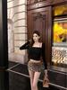 2024 Autumn Trendy Leopard Print Sequin Low Waist Short Skirt