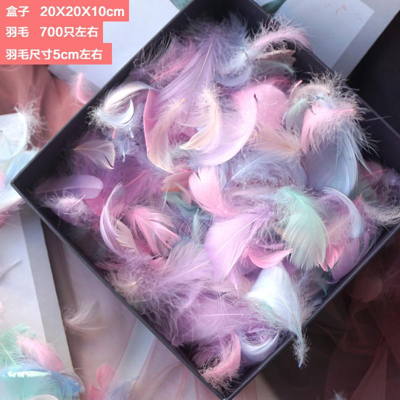 50Pcs Macaron Color Small Feather Small Goose Feather Wedding Festival Event Stage Decoration Gift Box Filling Material
