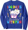 100th Day Of School Cat 100 Days Sprinkled With Fun Unisex Crewneck Sweatshirt