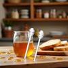 Transparent 6" Glass Honey Dipper Sticks Stirring Sticks Server Honey Spoon Dipper Stirrer Honey Wand for Honey Pot Jar Containers Honey Dispense