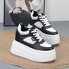 Fashion 10CM Microfiber Leather Vulcanize Women Casual Platform Wedge Chunky Sneakers Spring Autumn Shoes Size 34-40