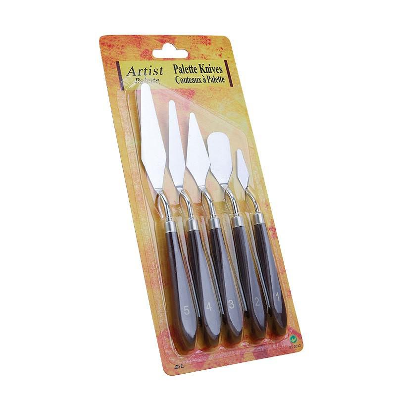 Spatule Couteau à Palette Spatule pour Peinture à l'Huile et Gouache en Acier Inoxydable