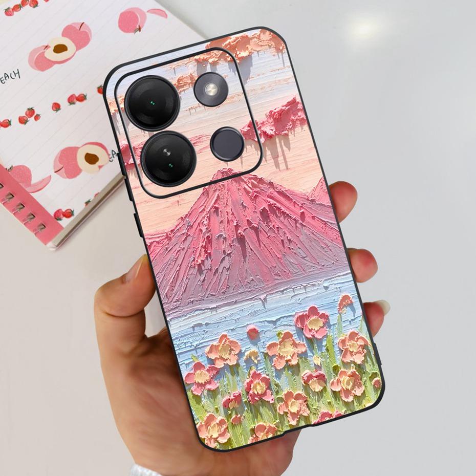 Case For Infinix Smart 7 HD Cute Flower Cat Pattern Soft Silicon TPU Phone Bumper For Infinix Smart 7HD X6516 Back Cover