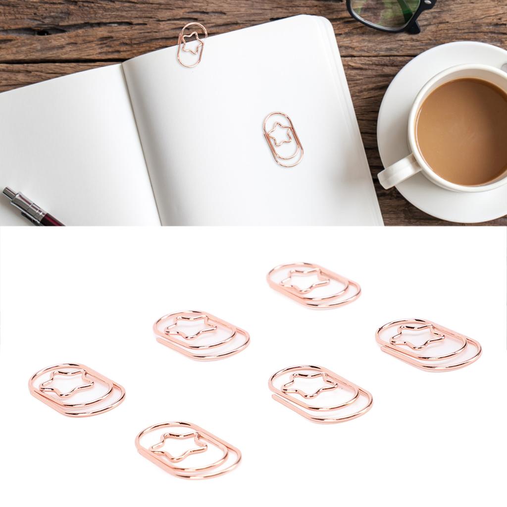 300PCS Paper Clips with Star Shaped Decoration Stainless Steel Non Slip Paperclips for School Document Organizing