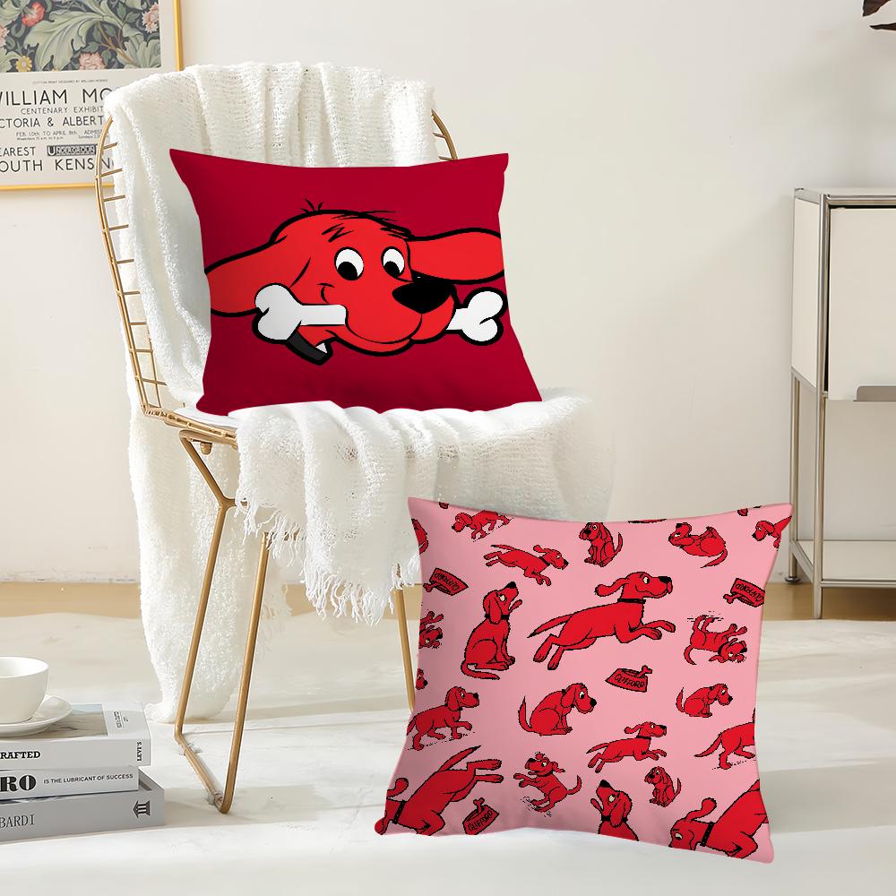 Cartoon Cclifford The Big Red Dog Pillow Case Suitable For Bedrooms Living Rooms Cars Home Decoration