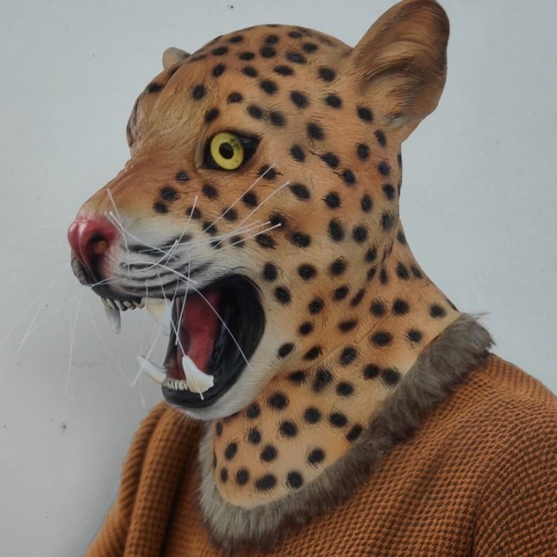 Halloween-Kostümkopfbedeckung, Reise nach Westen Kostüm, Tier-Leoparden-Dämonenmaske
