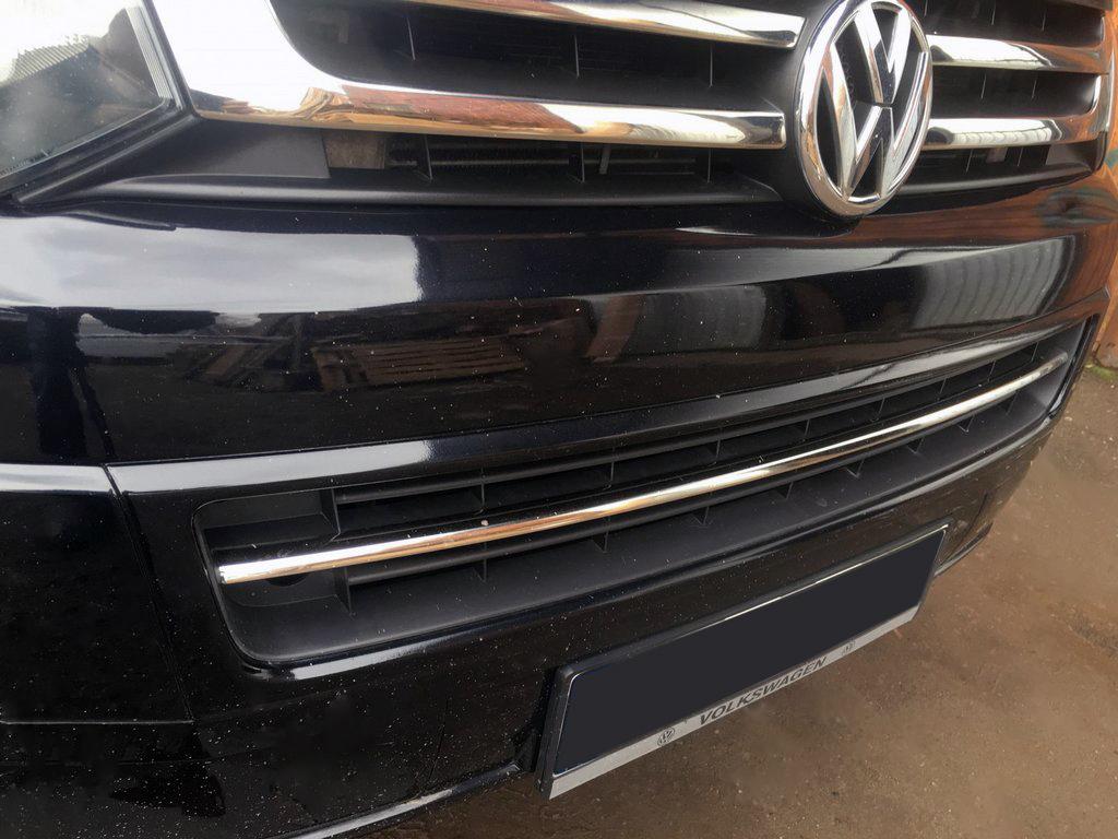 

Накладка на решетку бампера (нерж) OmsaLine - Итальянская нержавейка для Volkswagen T5 2010-2015 гг