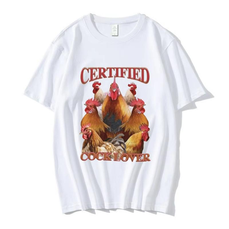 Neues Zertifiziertes Cock Lover T-Shirt Lustiges Hühner-Meme T-Shirt Herren Damen 100% Baumwolle Lässig Kurzarm Übergroße T-Shirts