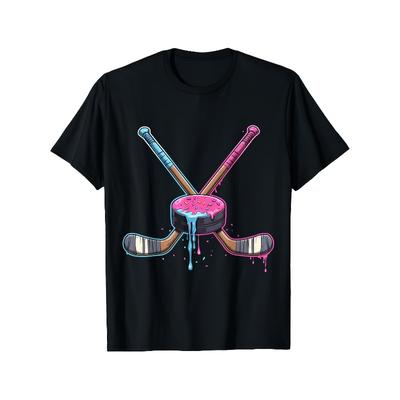 Ice Cream Drip Ice Hockey Design TShirt Trendy Street Y2k Summer New Item Suitable For Both Unisex And Unisex Casual TShirt