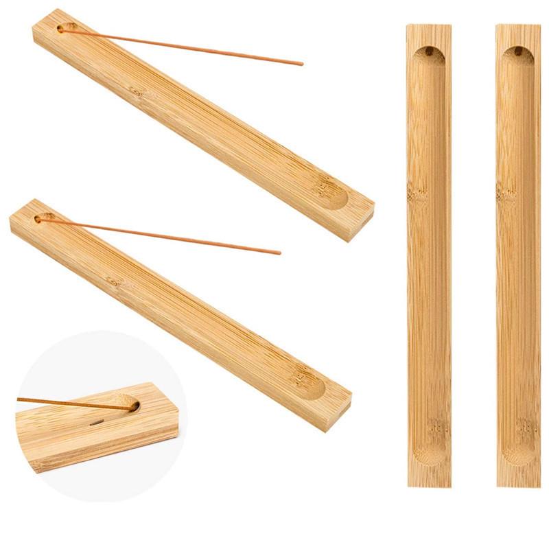 Zen Bamboo Solid Wood Incense Holder - Handcrafted Stick Stand & Burner for Home Decor