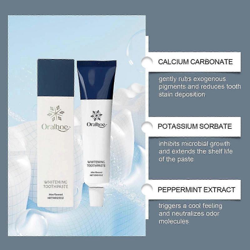 Schnee Nano-Hydroxylapatit Aufhellende Zahnpasta - Minze & Nano-Hydroxylapatit Mundpflege mit Xylit für Erwachsene, Sanfte Reinigung
