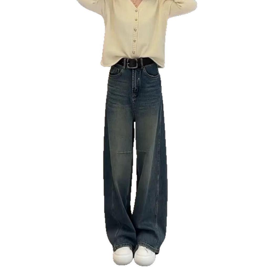 Plus Size Women's High Waist Slimming Wide Leg Jeans - Autumn 2024 Collection