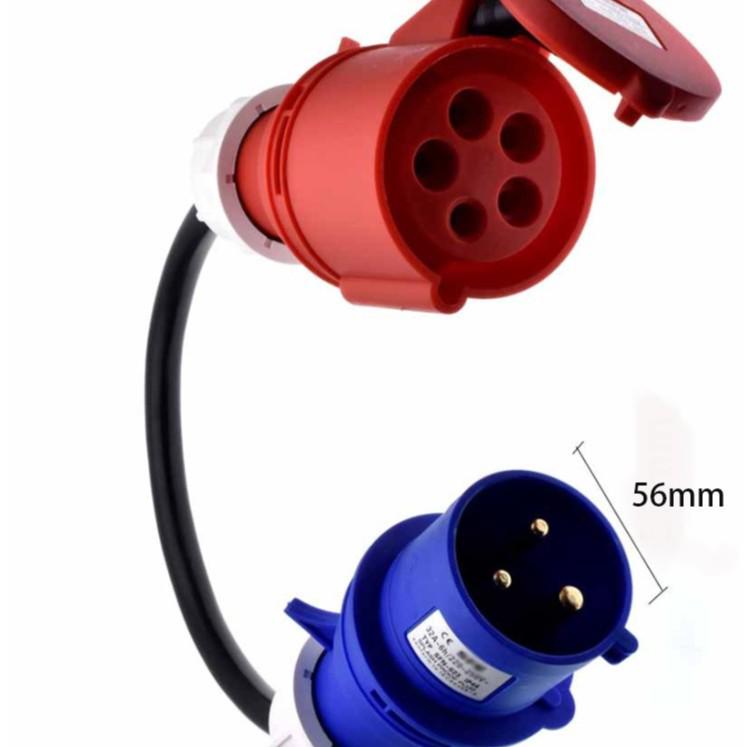 32A Blue to Red CEE Plug Adapter Cable