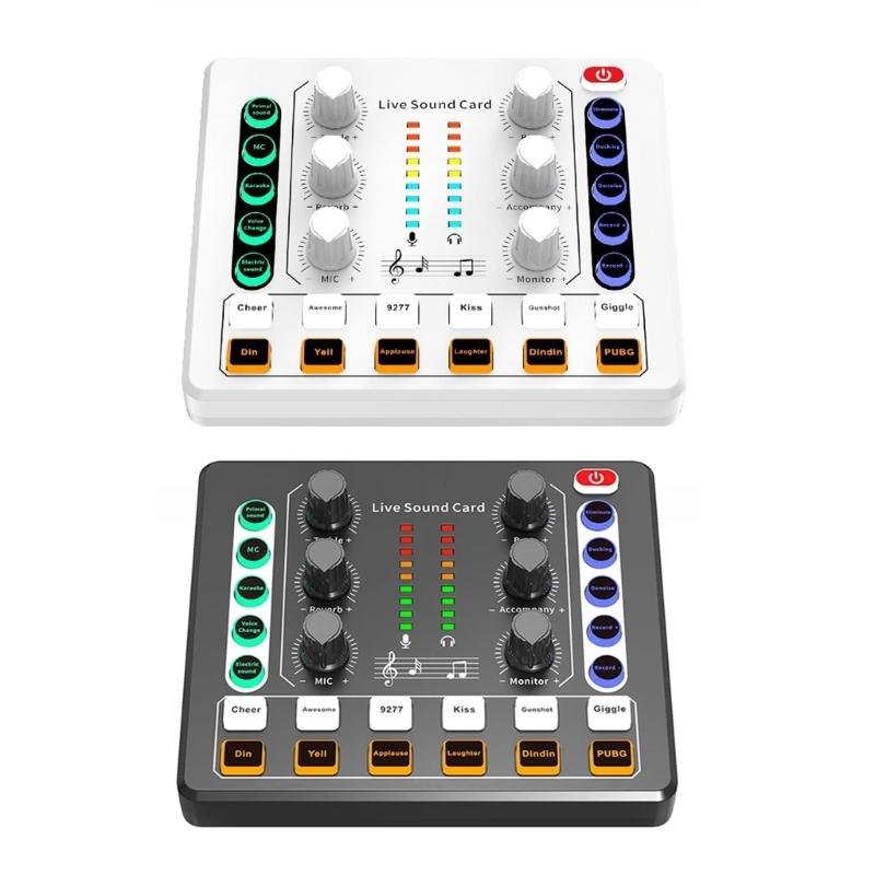Professioneller Soundmixer Live-Soundkarte Stimmwechsler Effekte und Stimmwechsler Studioausstattung für Streaming