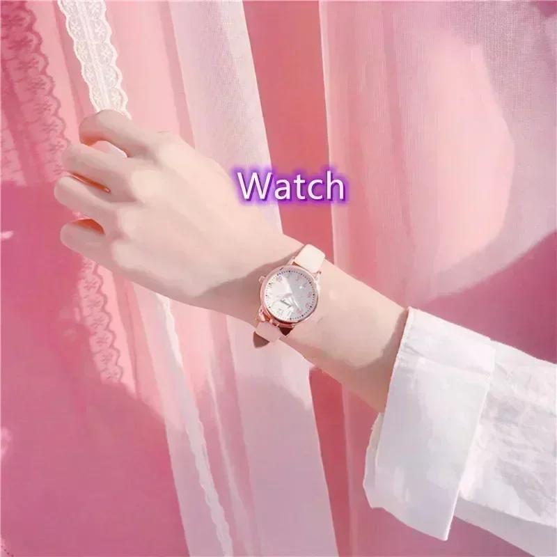 

2025 Fashion Kids Love Digital Dial Children Set Watch Leather Strap Quartz Watches Kid Girls Clock Children s Watch + Bracelet