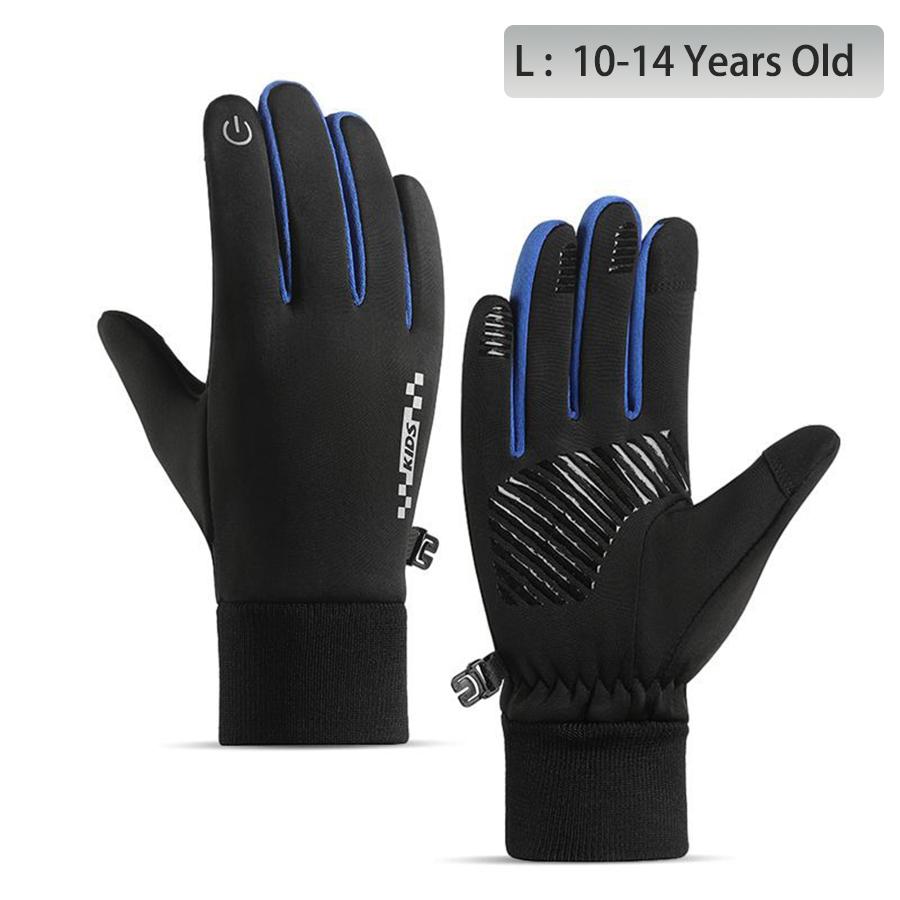 Winter Children'S Gloves Padded Warm Wind Cold Riding Gloves Touch Screen Non-Slip Waterproof Ski Gloves Outdoor Sports Gloves