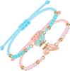 Braccialetti BFF per 2-Farfalla Coordinati Regolabili Migliori Amici Braccialetti dell'Amicizia Fatti a Mano Gioielli Regali per Ragazze Adolescenti Donne