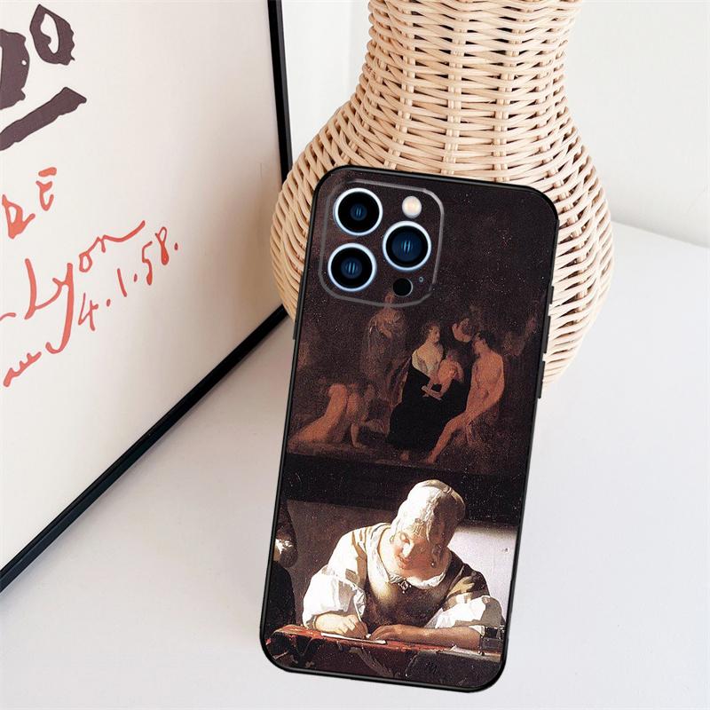 Johannes Vermeer Telefoonhoesje Voor iPhone 16 Pro Max 15 14 13 11 12 17 Pro Max mini 15 16 Plus 16e 17 Air Cover