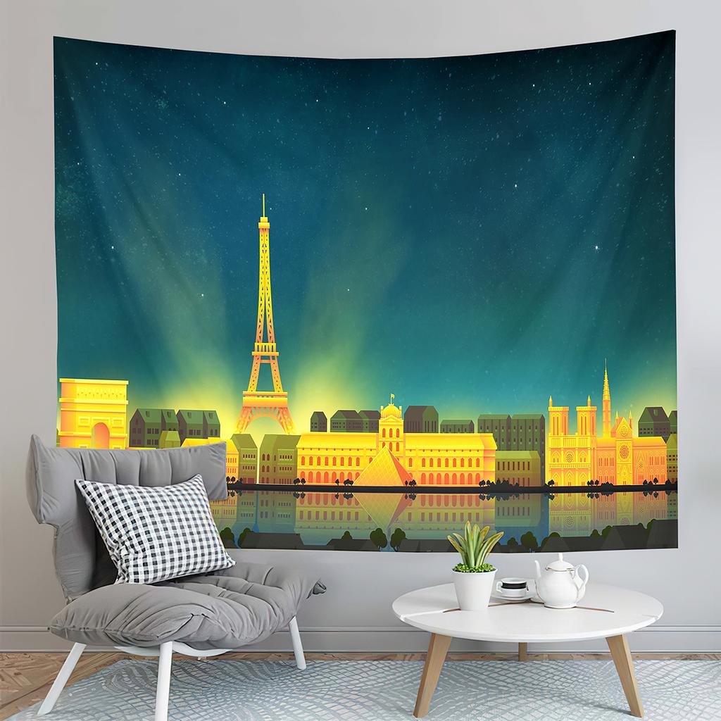 Eiffel Tower Tapestry Lover Couple Tapestry Romantic Scenery Tapestry Home Living Room Dorm Bedroom Aesthetics Decor Tapestries