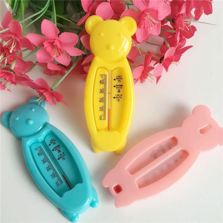 Cartoon Bear Baby Bath Safety Dual Thermometer: Anti-Scald, Dry & Wet Use