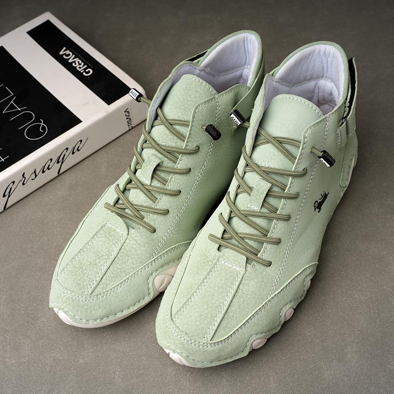 

Fashion WOMEN ANKLE BOOTS Men s Fashion Casual Shoes Motorcycle Comfortable Platform Boots Outdoor High Top 2025 Designer Flats Shoes 36 зелёный