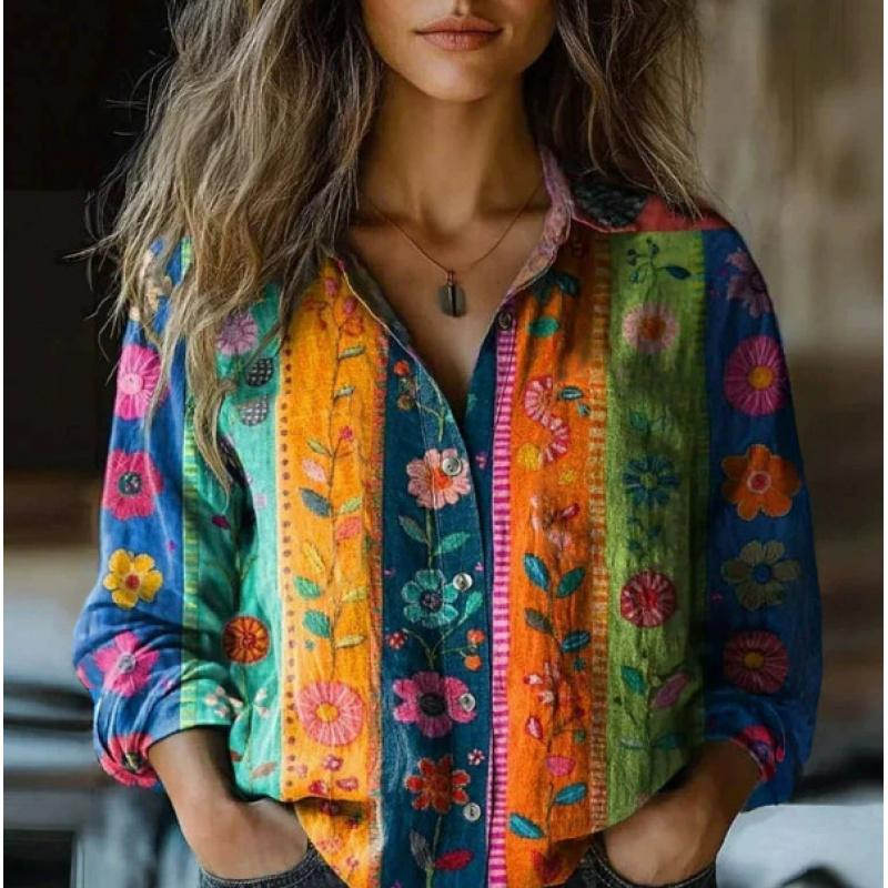 Neues Damen Langarmhemd Damen Sommer Trendiges Langarmhemd Bedrucktes Muster Bedrucktes 3D-Shirt