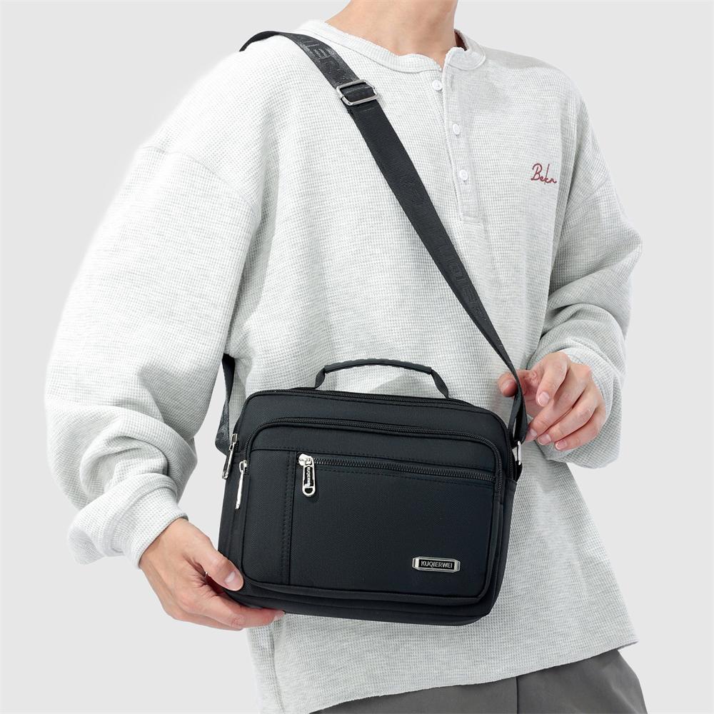 Men Business Messenger Bag Waterproof Oxford Crossbody Shoulder Bag Multi Pocket Travel Pack