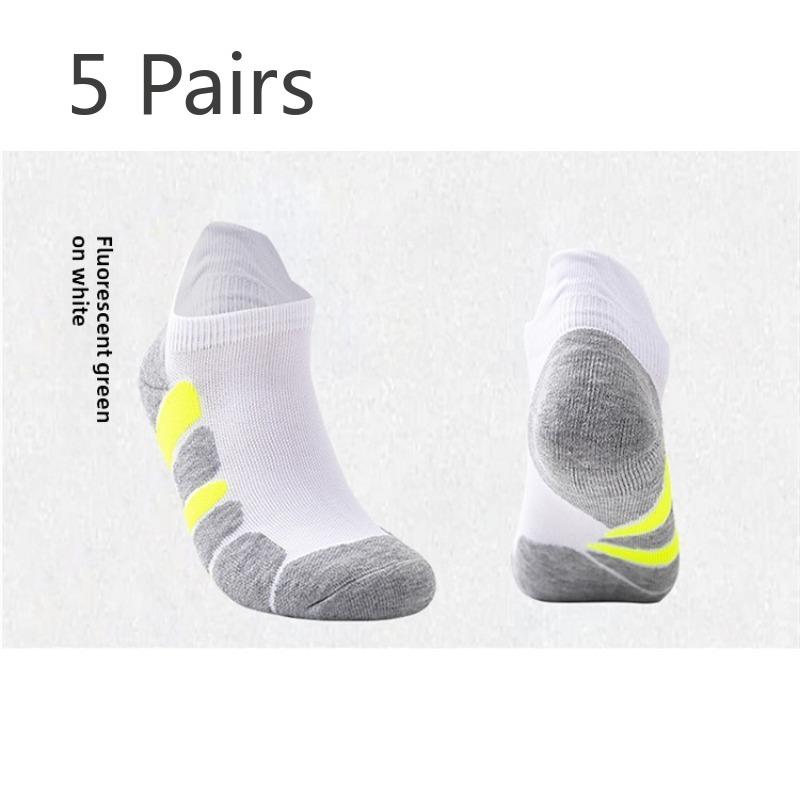 

5 пар мужских толстых элитных баскетбольных носков с полотенцем снизу, быстросохнущих, носков для бега, носков для занятий спортом на открытом воздухе 5 Pairs зелёный/белый