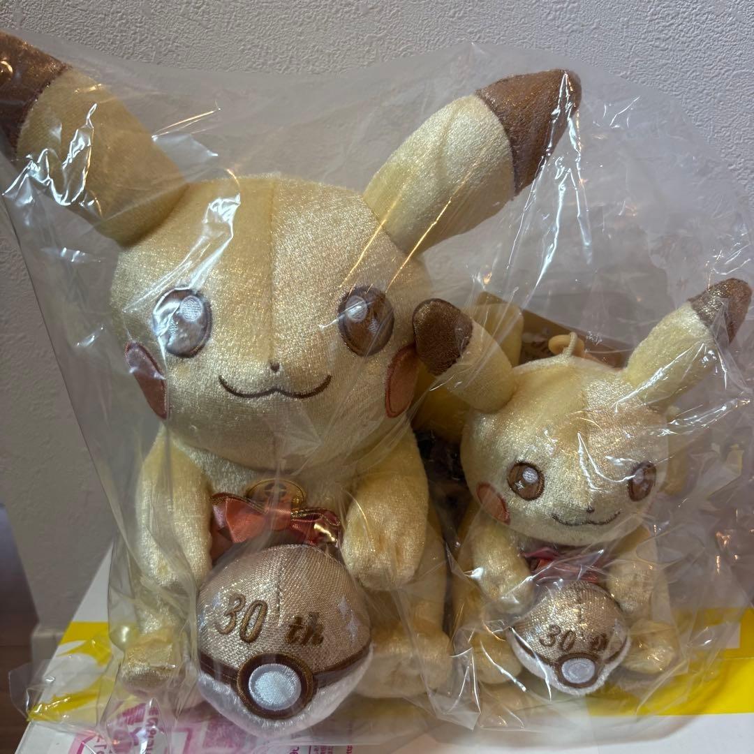 Set 2 Pokemon 30th Anniversary Pikapika Pikachu Plush Mascot